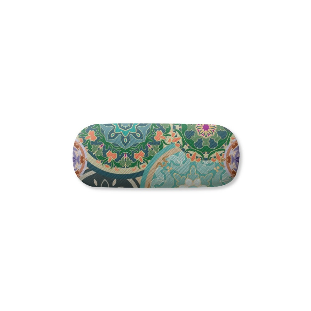 Diythinker Printing Repeat Cloth Colorful Circular Art Glasses Case Eyeglasses Hard Shell Storage Spectacle Box