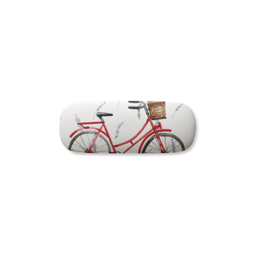 Diythinker Lavender Watercolor Bicycle Flower Glasses Case Eyeglasses Hard Shell Storage Spectacle Box