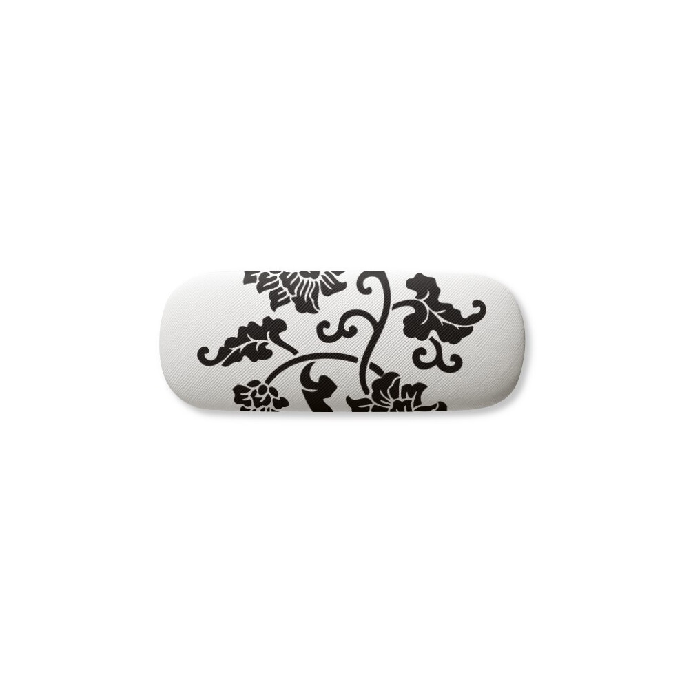 Diythinker Black Outline Flowers Glasses Case Eyeglasses Hard Shell Storage Spectacle Box
