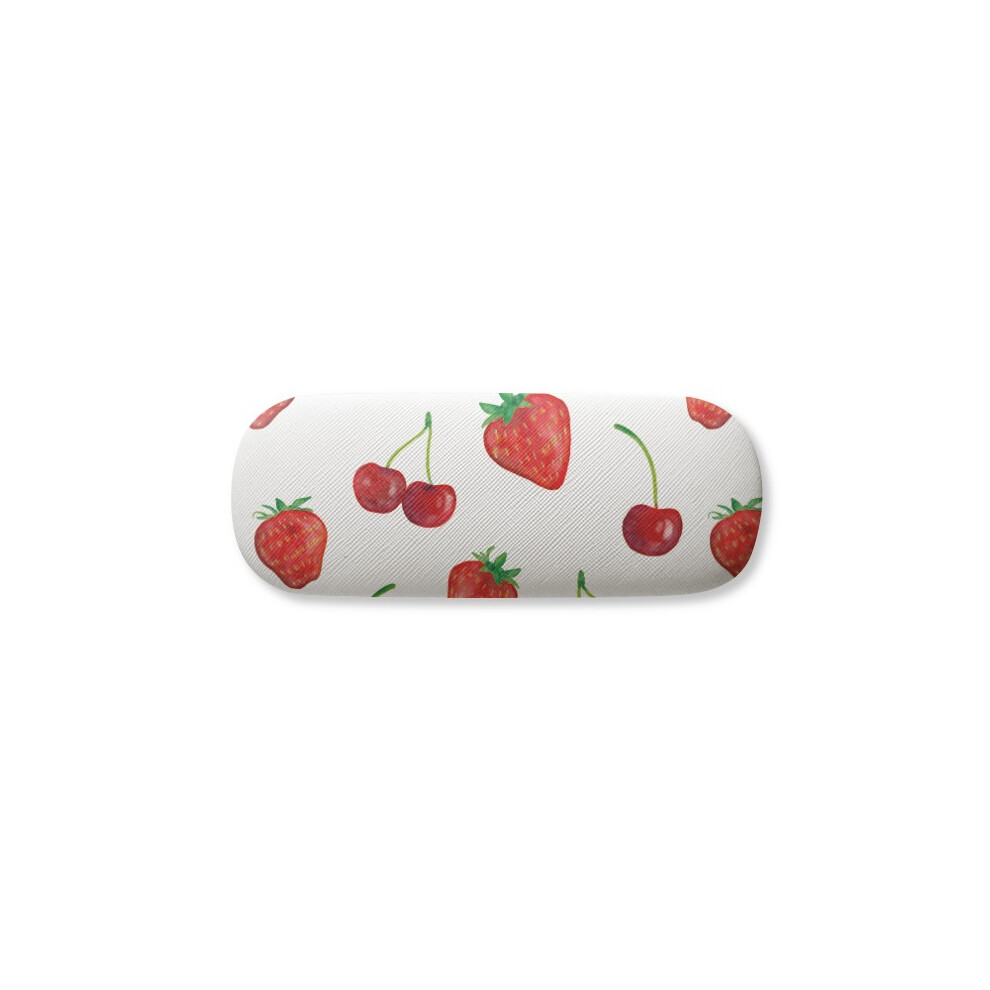 Diythinker Red Strawberry Fruit Illustration Pattern Glasses Case Eyeglasses Hard Shell Storage Spectacle Box