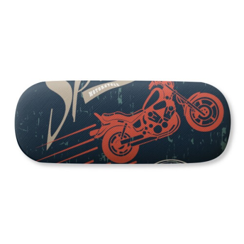 Mechanical Motorcycle Pattern Outline Glasses Case Eyeglasses Hard Shell Storage Spectacle Box