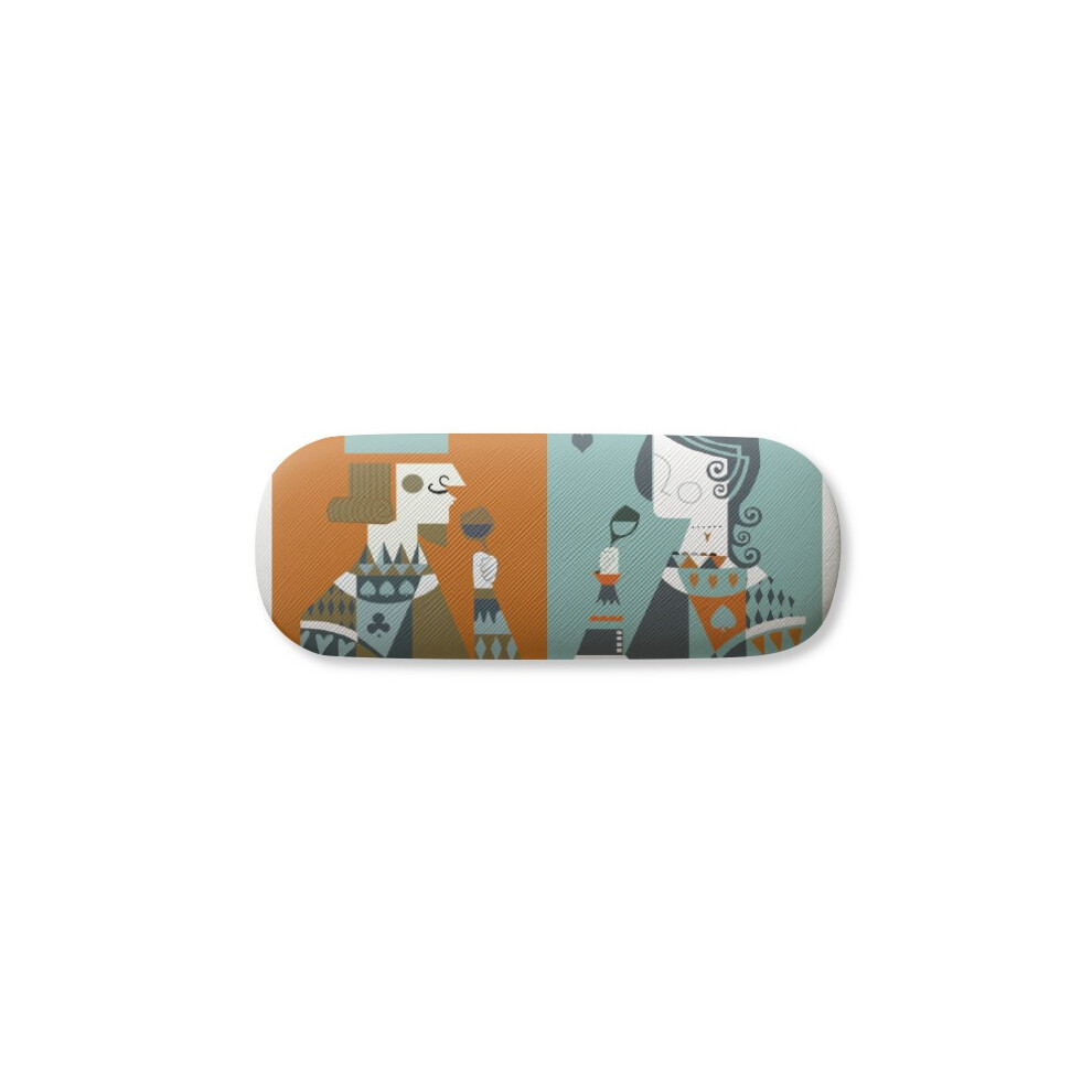 Diythinker Playing Cards Illustration K Q Pattern Glasses Case Eyeglasses Hard Shell Storage Spectacle Box