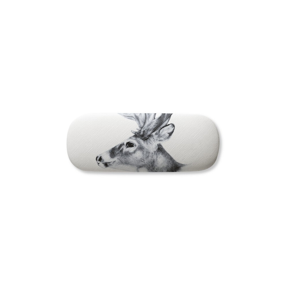 Diythinker Black/White Sketch Deer Glasses Case Eyeglasses Hard Shell Storage Spectacle Box