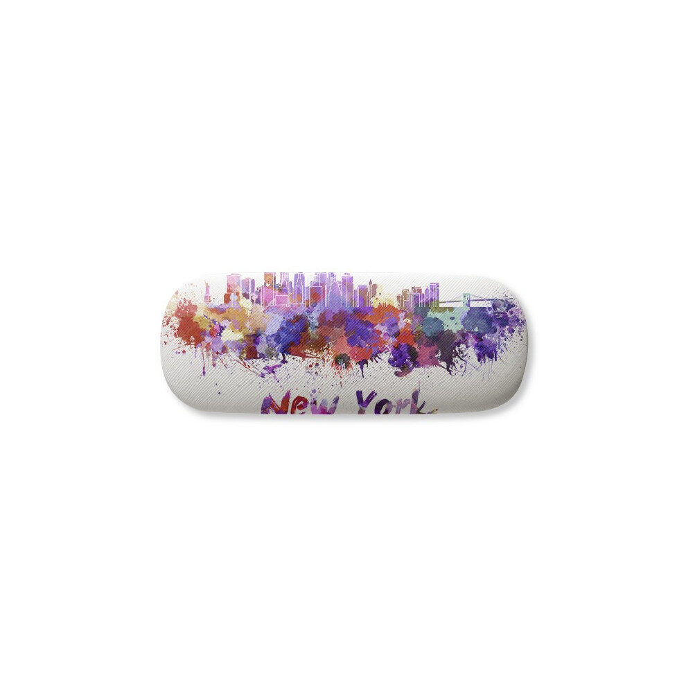 Diythinker New York America City Watercolor Glasses Case Eyeglasses Hard Shell Storage Spectacle Box