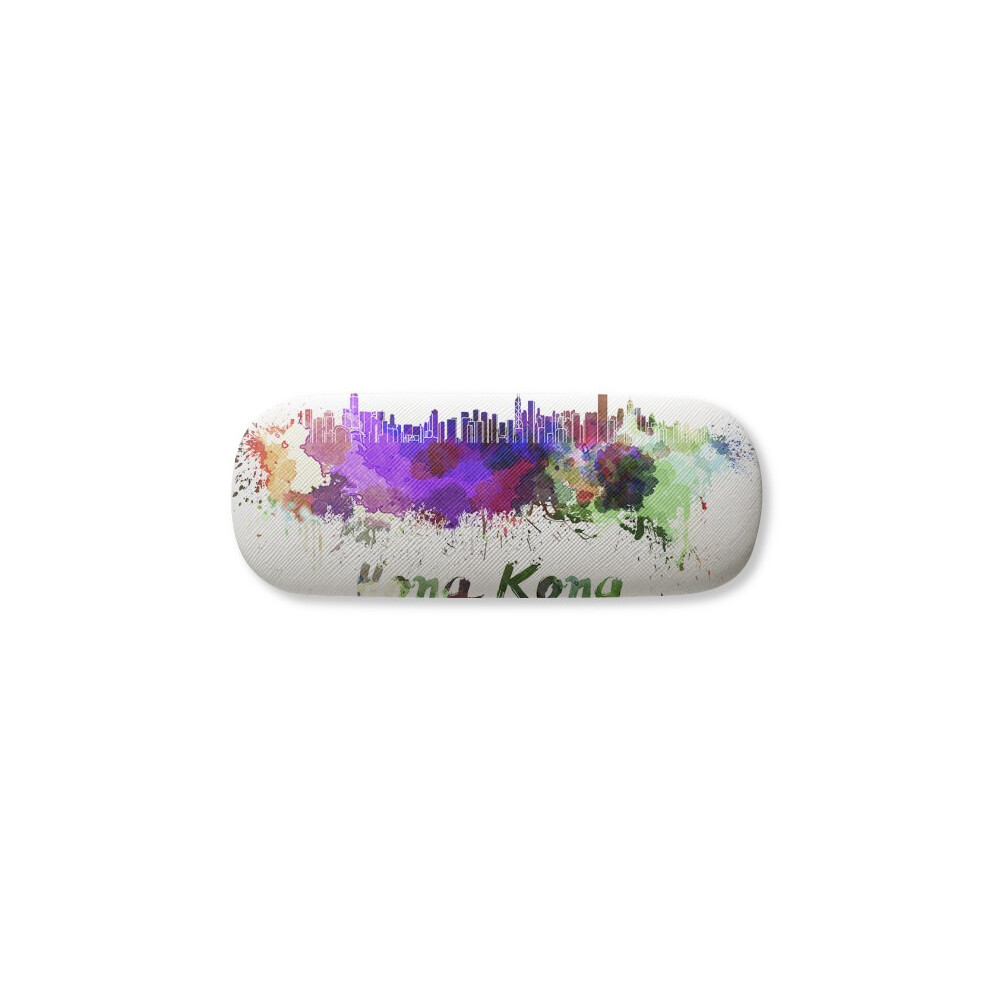 Diythinker Hong Kong China City Watercolor Glasses Case Eyeglasses Hard Shell Storage Spectacle Box