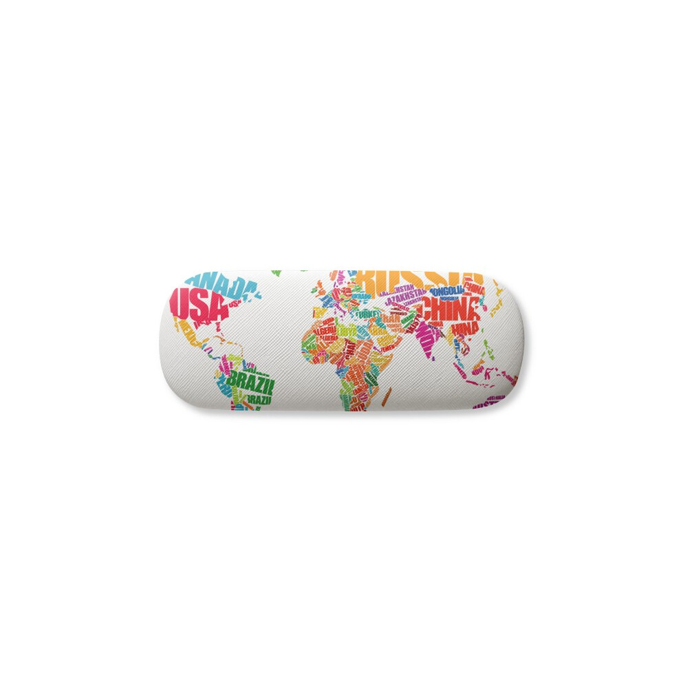Diythinker Mutlicolour World Map Countries Name Glasses Case Eyeglasses Hard Shell Storage Spectacle Box