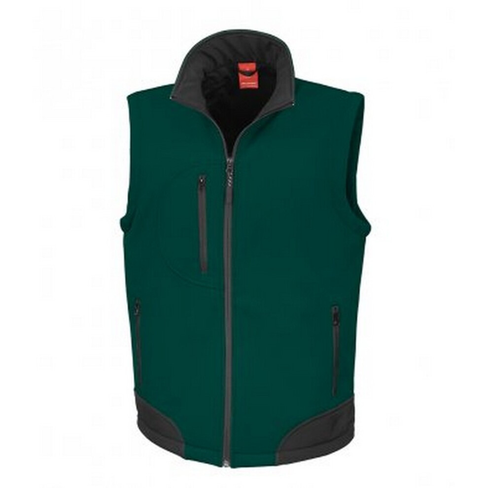 (XXL, Bottle Green/Black) Result Mens Soft Shell Bodywarmer
