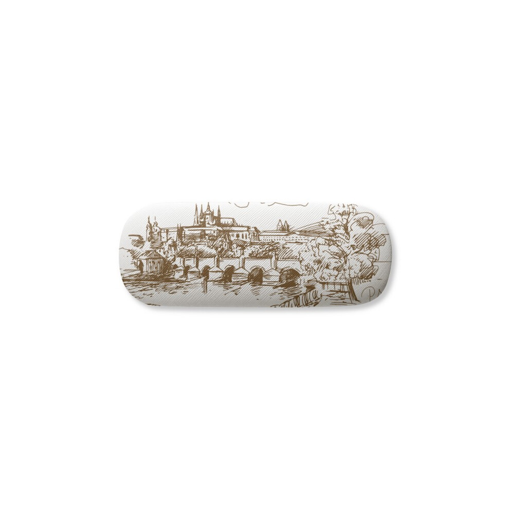 Diythinker Charles Bridge Prague Czech Landmark Glasses Case Eyeglasses Hard Shell Storage Spectacle Box