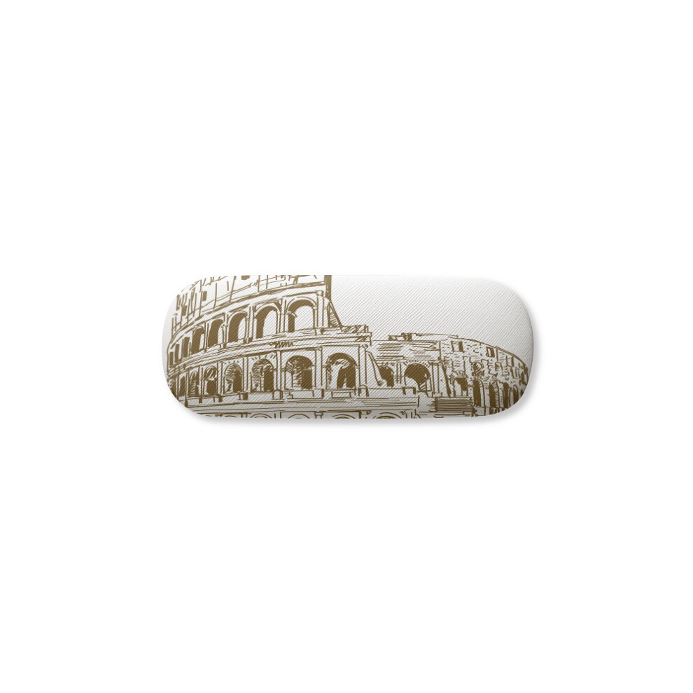 Diythinker Italy Rome Landmark Sketch Landscape Glasses Case Eyeglasses Hard Shell Storage Spectacle Box
