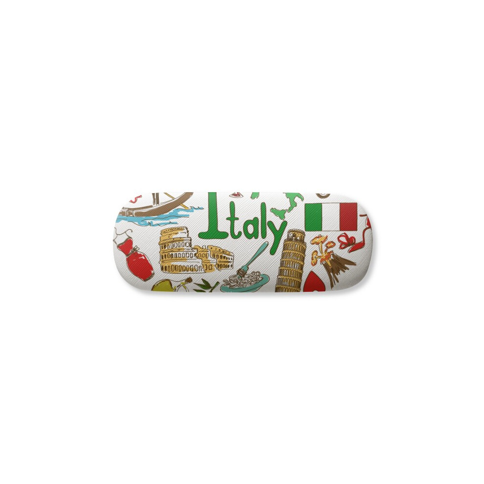Diythinker Italy Love Heart Landscap National Flag Glasses Case Eyeglasses Hard Shell Storage Spectacle Box