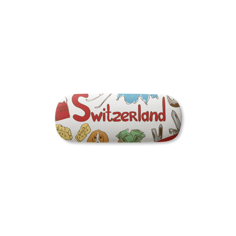 Diythinker Switzerland Landscape National Flag Glasses Case Eyeglasses Hard Shell Storage Spectacle Box