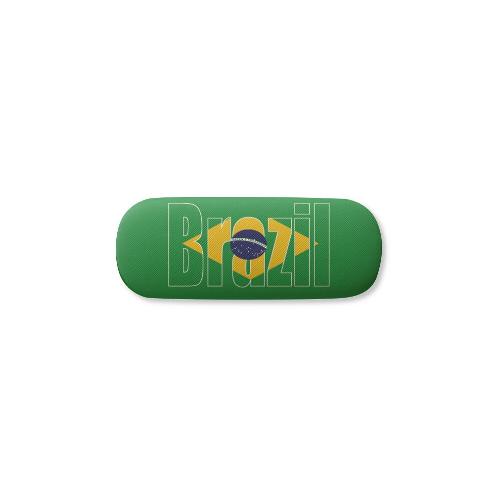 Diythinker Brazil Country Flag Name Glasses Case Eyeglasses Hard Shell Storage Spectacle Box