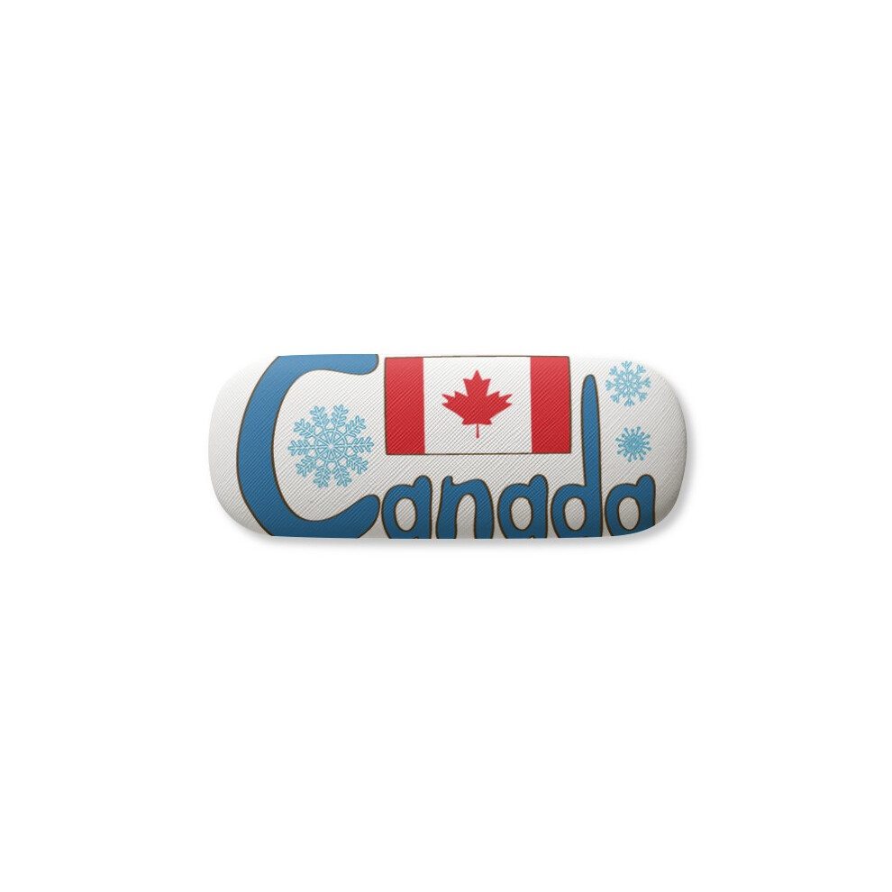 Diythinker Blue Canada National Flag Pattern Glasses Case Eyeglasses Hard Shell Storage Spectacle Box
