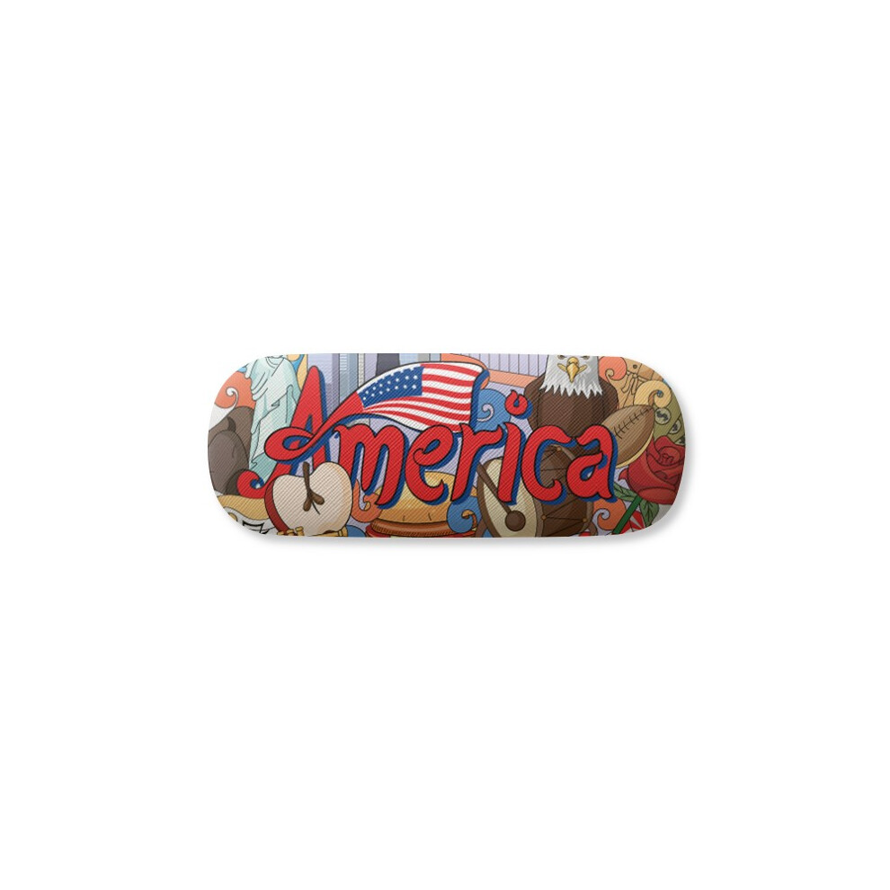 Diythinker Eagle Burger America Graffiti Glasses Case Eyeglasses Hard Shell Storage Spectacle Box