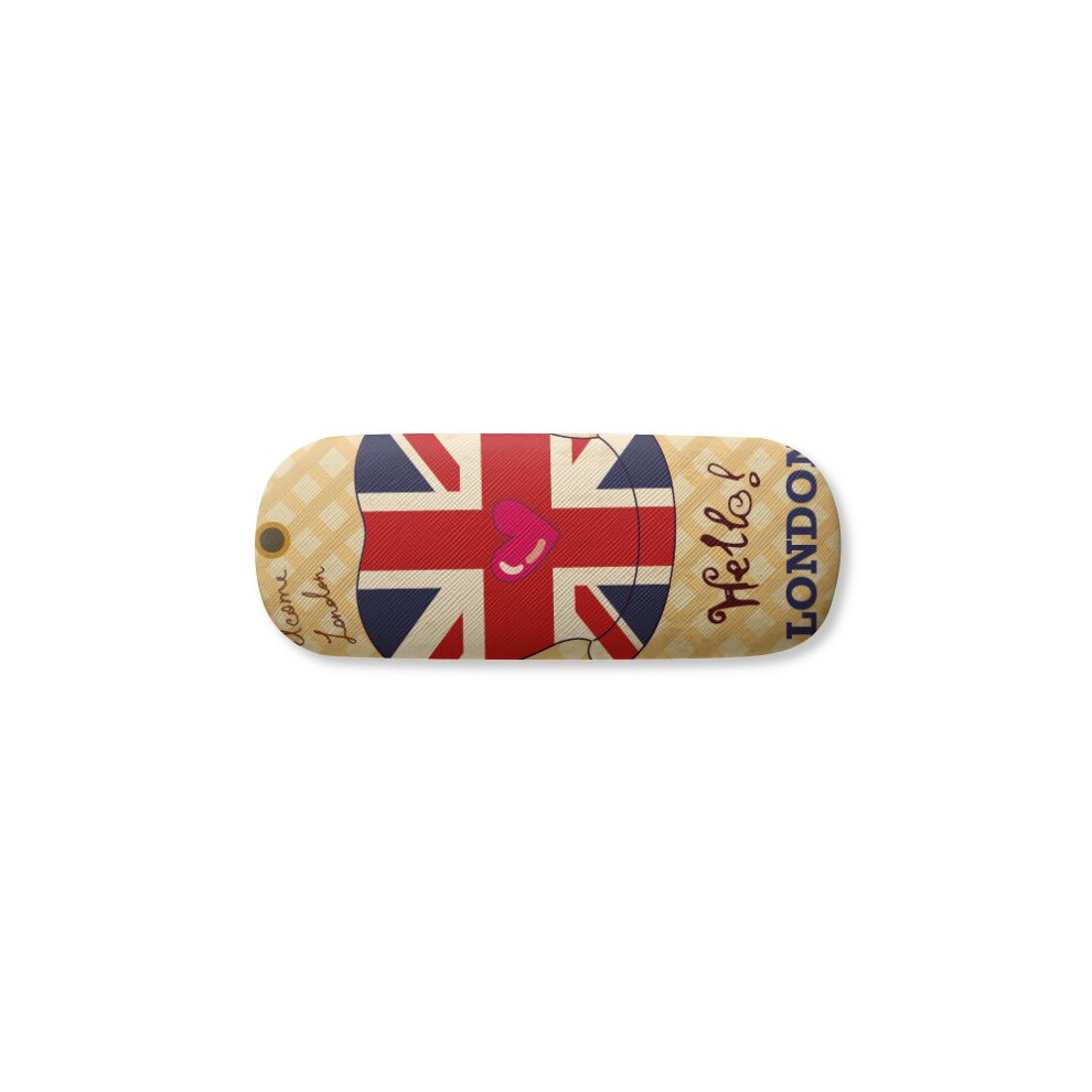 Diythinker Formal Hat Uk London Stamp Britain Glasses Case Eyeglasses Hard Shell Storage Spectacle Box