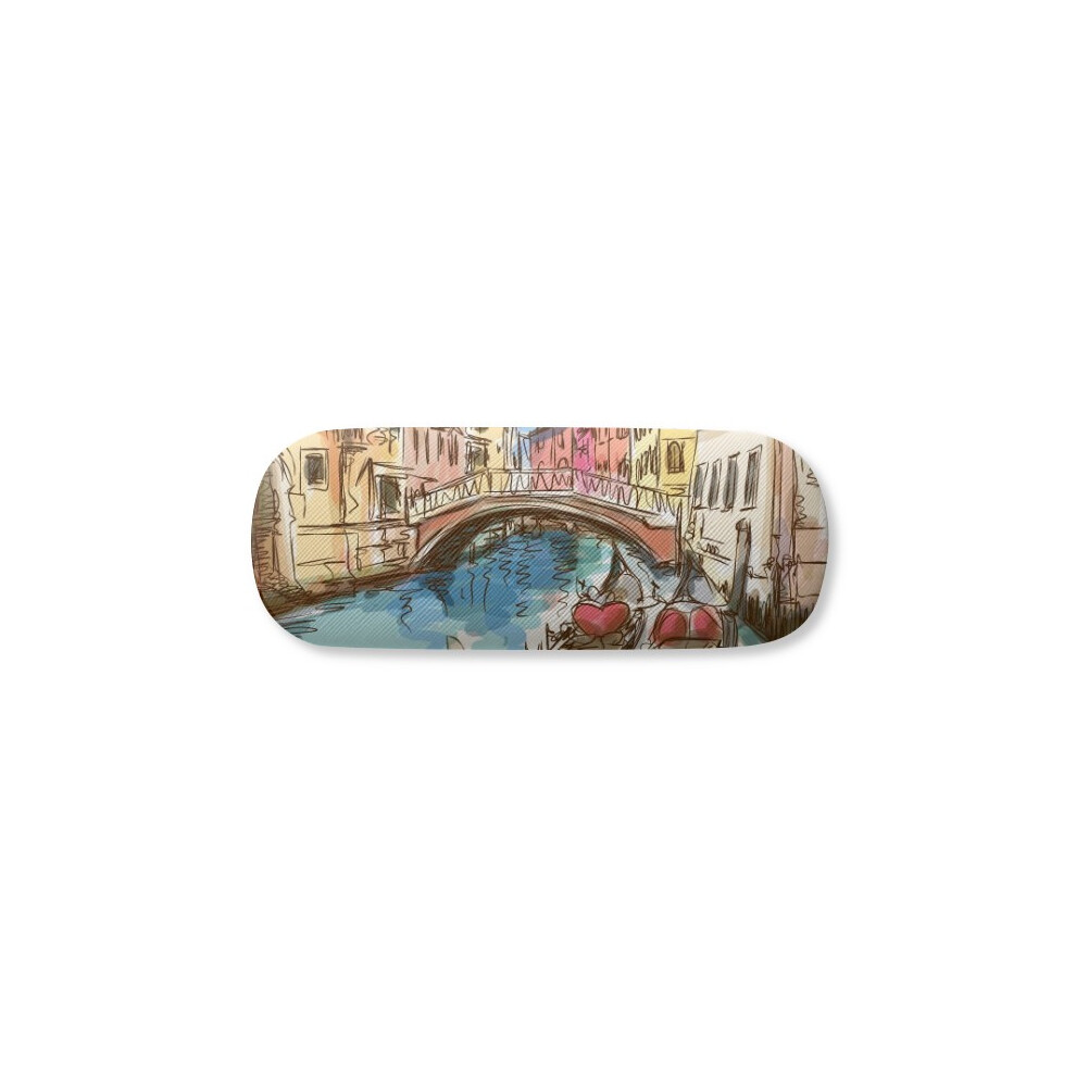 Diythinker Italy Venice Landscape Watercolour Painting Glasses Case Eyeglasses Hard Shell Storage Spectacle Box