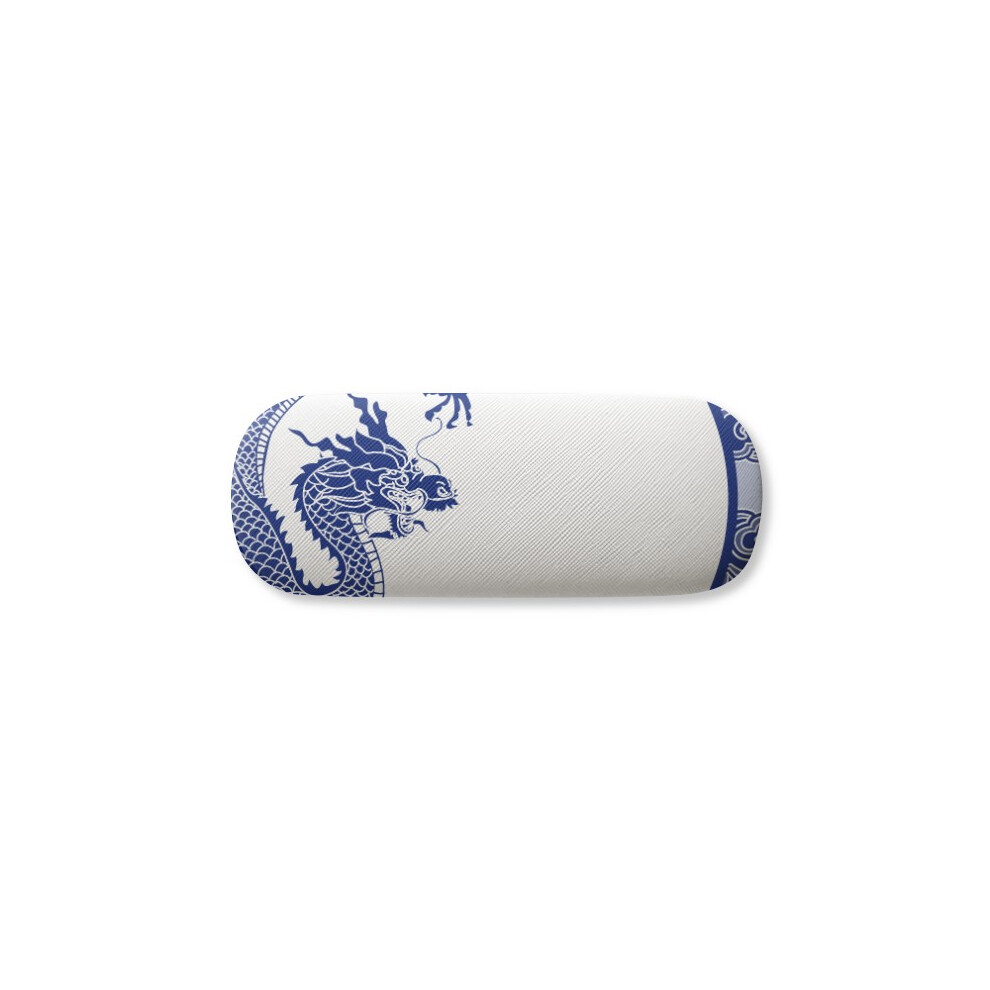 Diythinker Blue Chinese Culture Dragon Glasses Case Eyeglasses Hard Shell Storage Spectacle Box