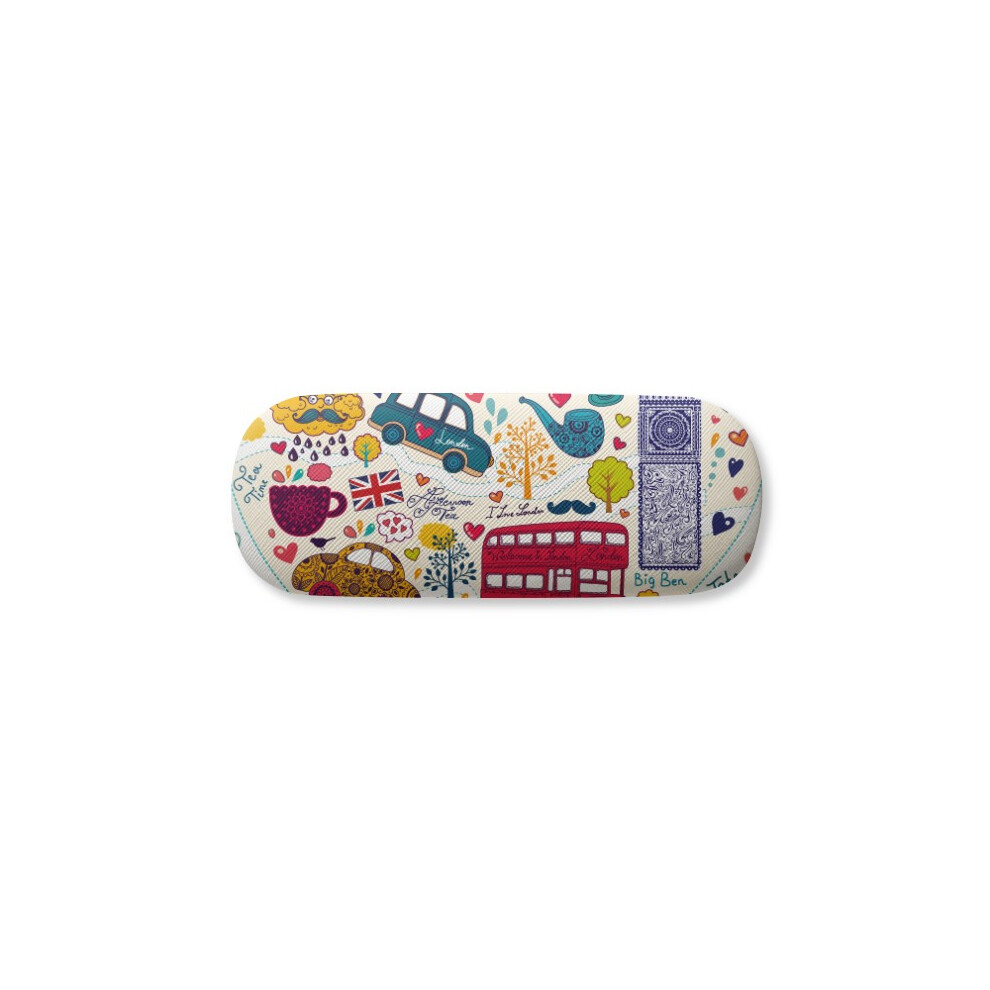 Diythinker Love Heart Big Ben Bus Uk Landmark Flag Glasses Case Eyeglasses Hard Shell Storage Spectacle Box