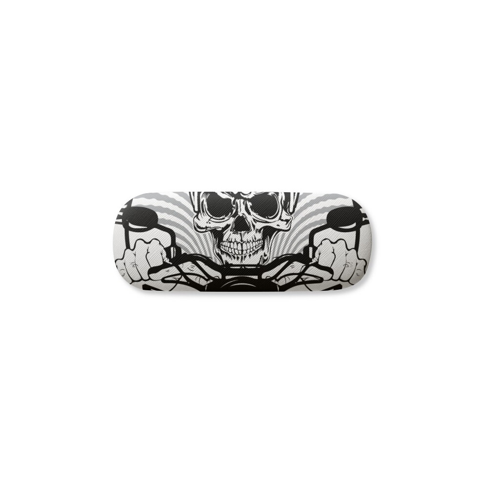 Diythinker Motorcycle Indian Skeleton Flamen Totem Glasses Case Eyeglasses Hard Shell Storage Spectacle Box