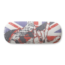 Rock Guitar England Britain Country Flag UK Glasses Case Eyeglasses Hard Shell Storage Spectacle Box