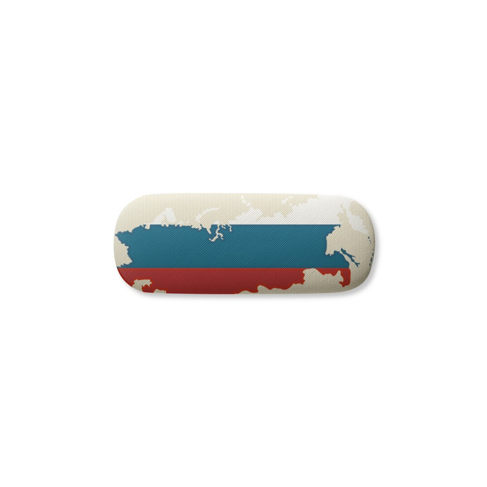 Diythinker Russia Map National Falg Illustration Glasses Case Eyeglasses Hard Shell Storage Spectacle Box