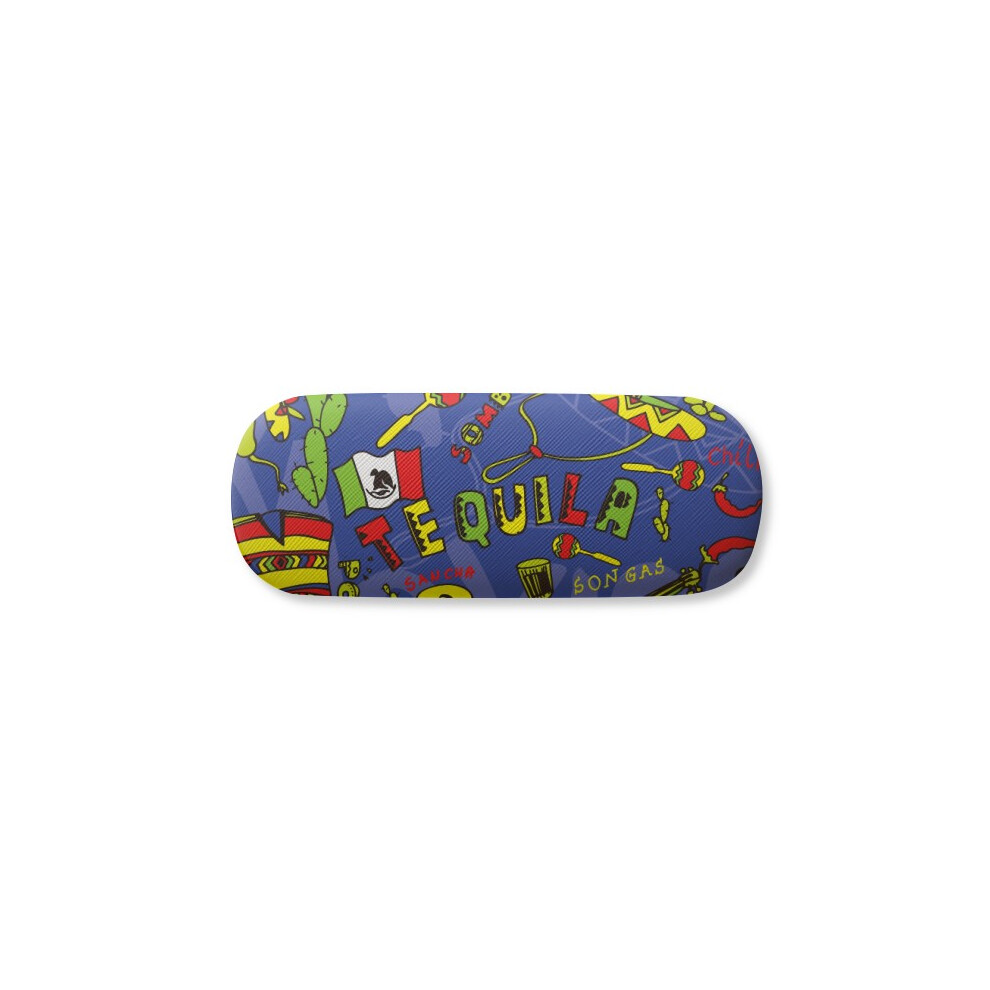 Diythinker Sombrero Guitar Chili Mexico Elment Glasses Case Eyeglasses Hard Shell Storage Spectacle Box