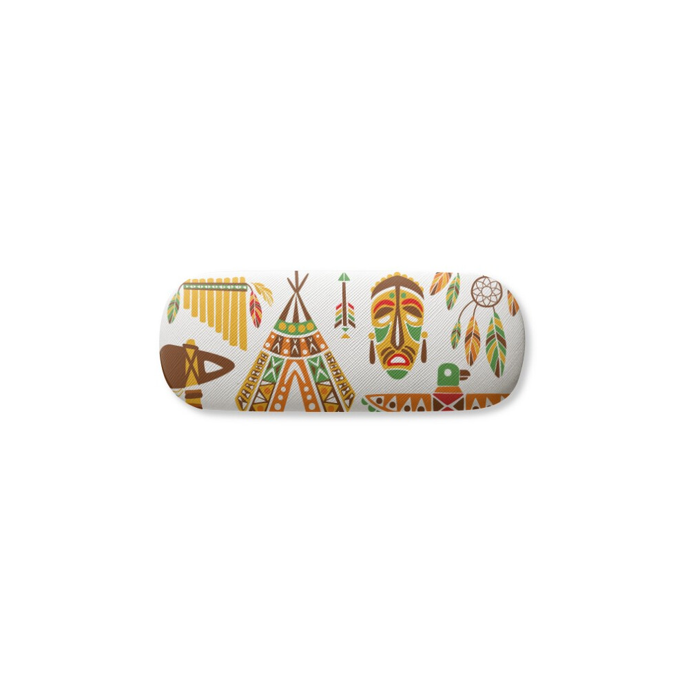 Diythinker Totem Traditional American Indian Dream Catcher Glasses Case Eyeglasses Hard Shell Storage Spectacle Box