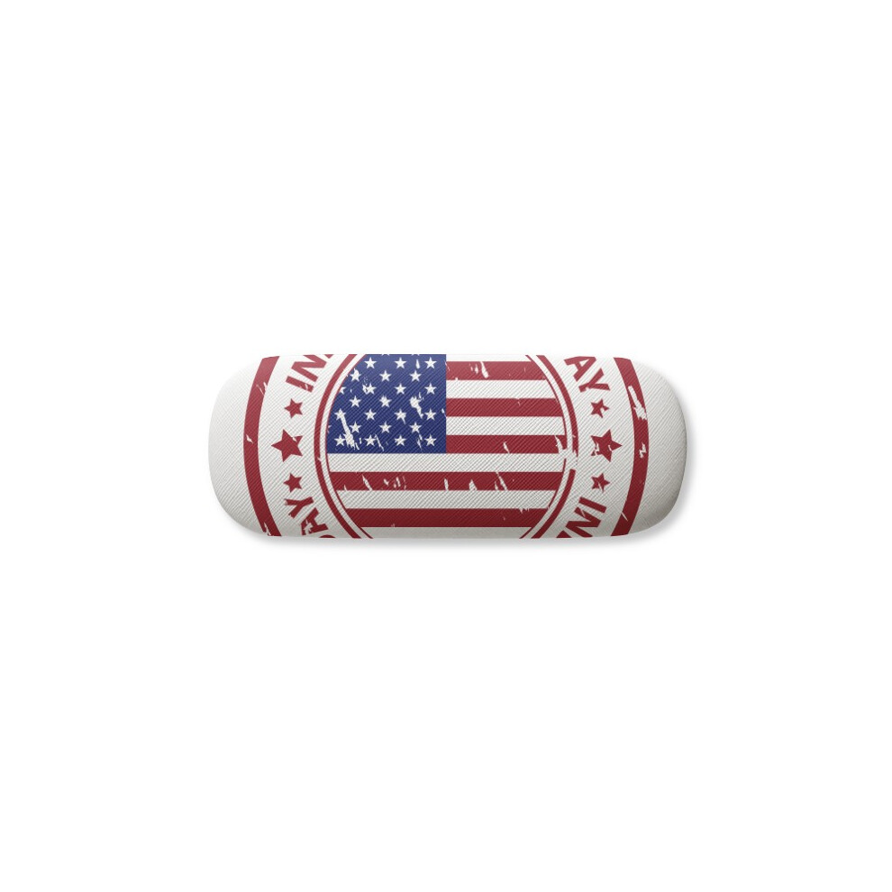 Diythinker Red Usa Independence Day Flag Postmark Glasses Case Eyeglasses Hard Shell Storage Spectacle Box