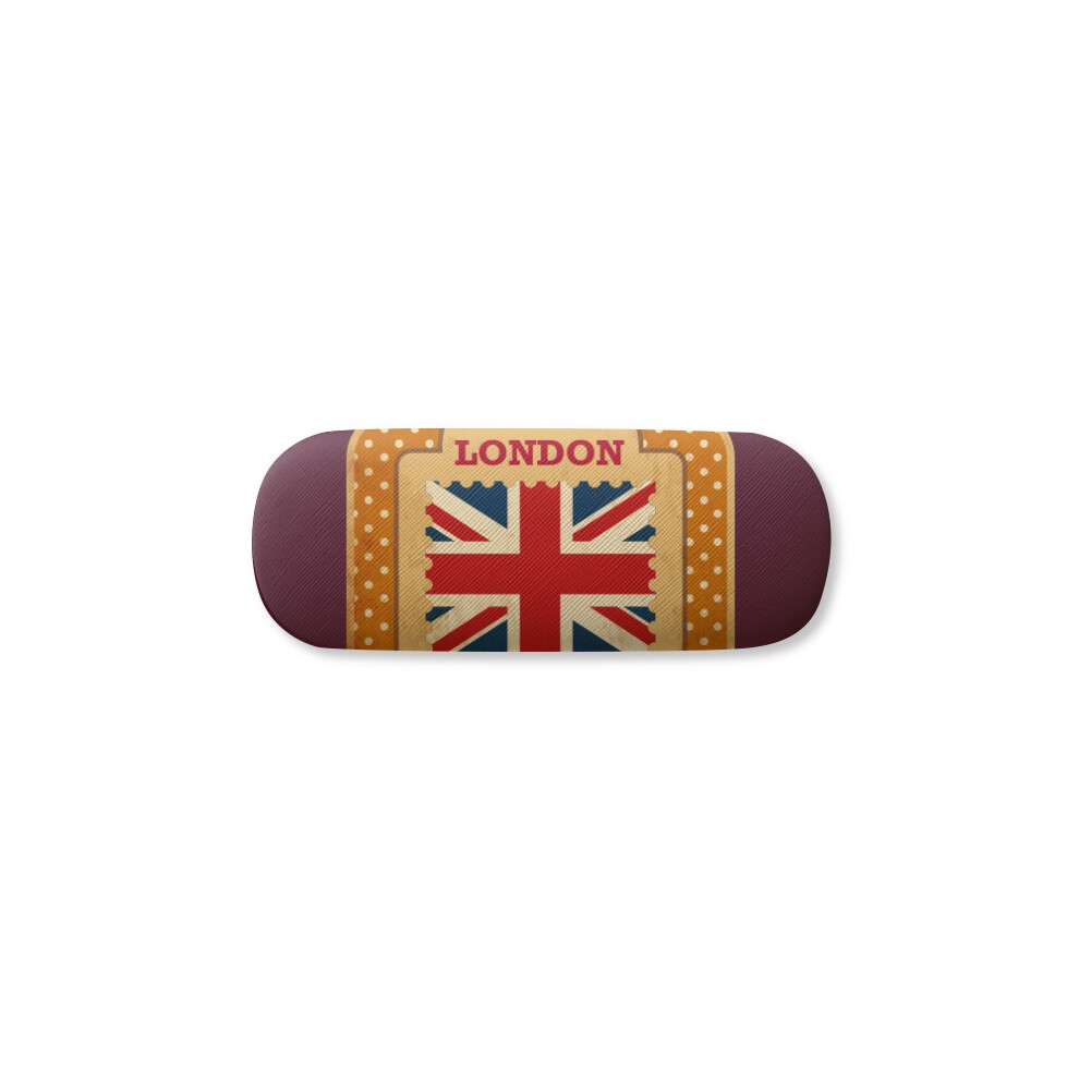 Diythinker Point Uk London Stamp Union Jack Glasses Case Eyeglasses Hard Shell Storage Spectacle Box