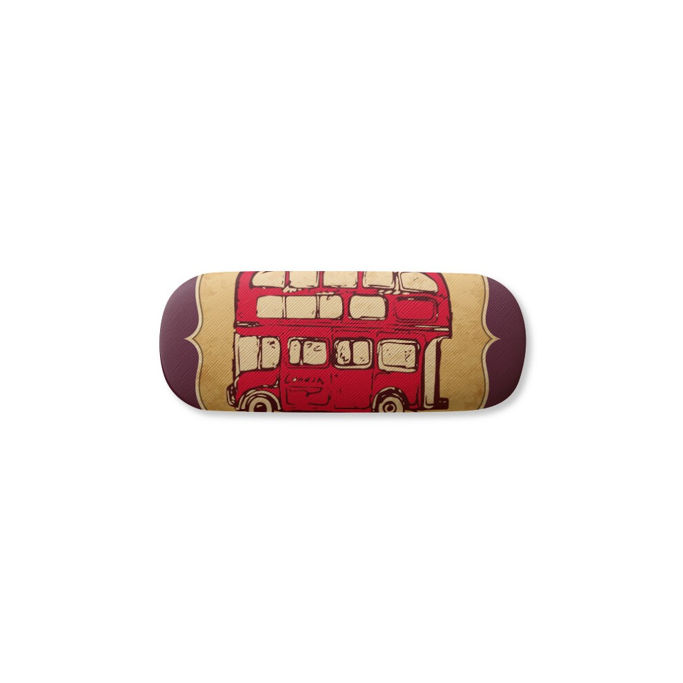 Diythinker Red Uk London Umbrella Stamp Bus Glasses Case Eyeglasses Hard Shell Storage Spectacle Box