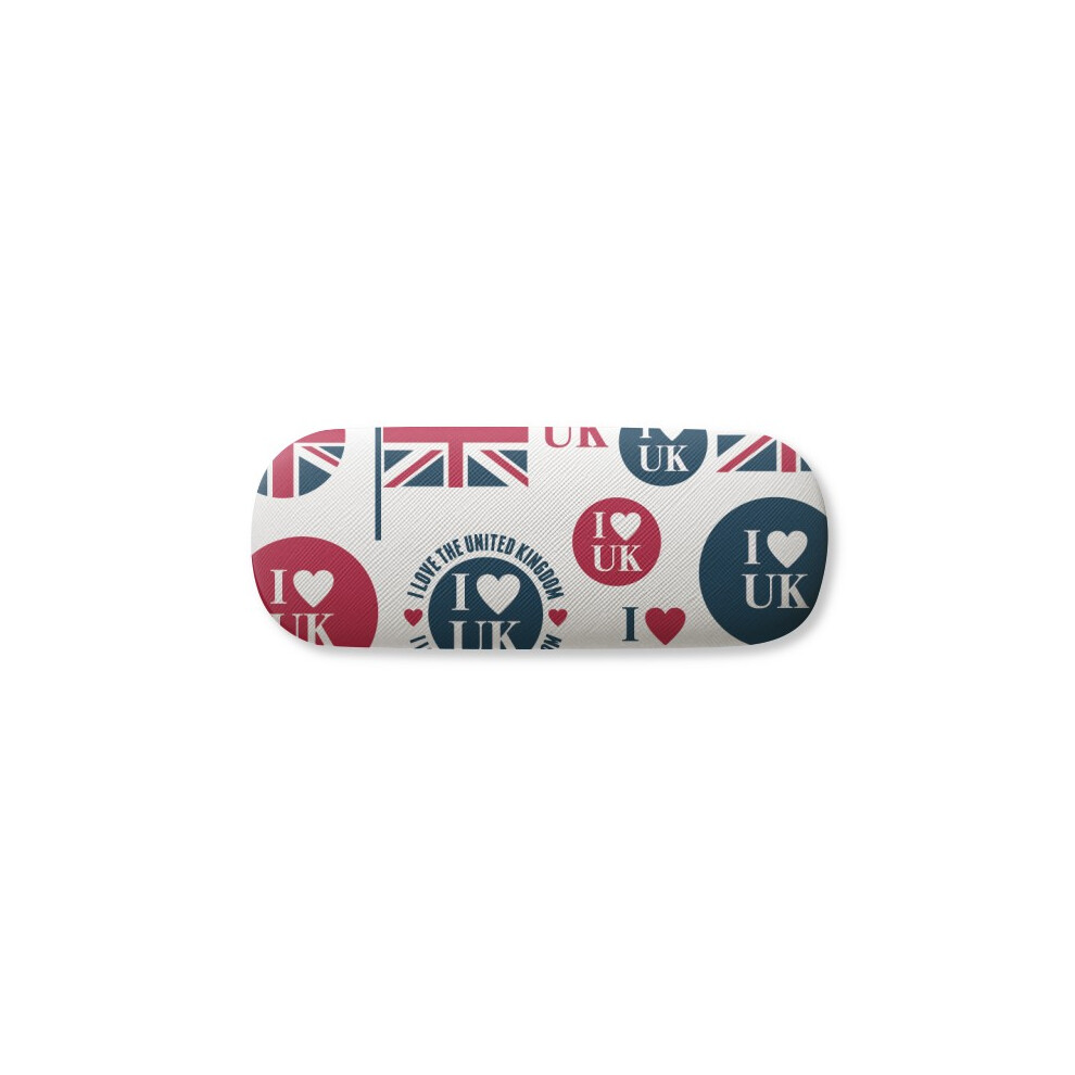 Diythinker Union Jack I Love Uk Shaped Country Glasses Case Eyeglasses Hard Shell Storage Spectacle Box