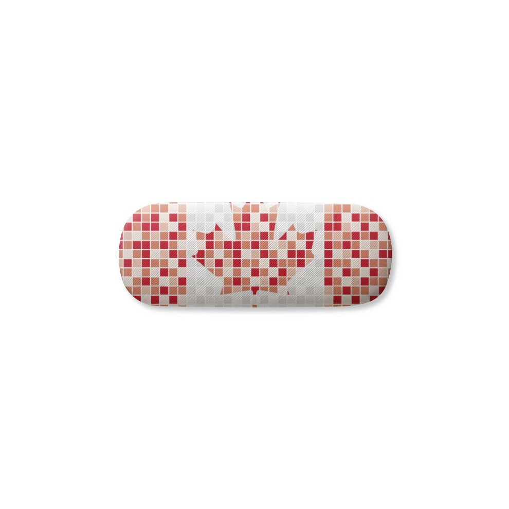 Diythinker Canada National Flag Maple Mosaic Glasses Case Eyeglasses Hard Shell Storage Spectacle Box