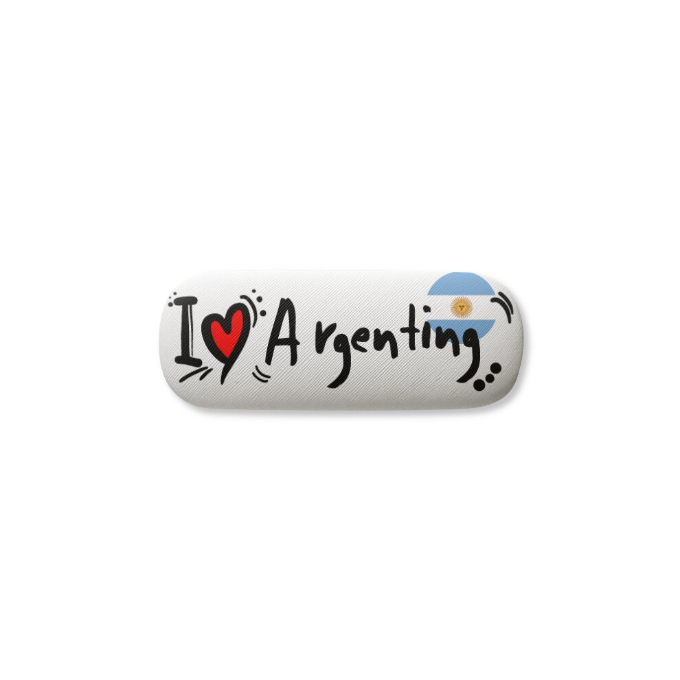 Diythinker I Love Argenting Word Flag Love Heart Illustration Glasses Case Eyeglasses Hard Shell Storage Spectacle Box