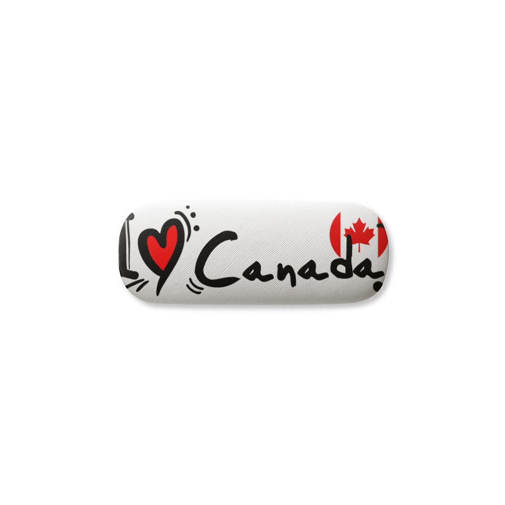 Diythinker I Love Canada Word Flag Heart Glasses Case Eyeglasses Hard Shell Storage Spectacle Box