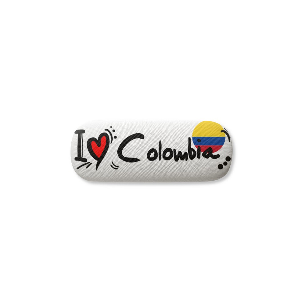 Diythinker I Love Colombia Word Flag Love Heart Illustration Glasses Case Eyeglasses Hard Shell Storage Spectacle Box