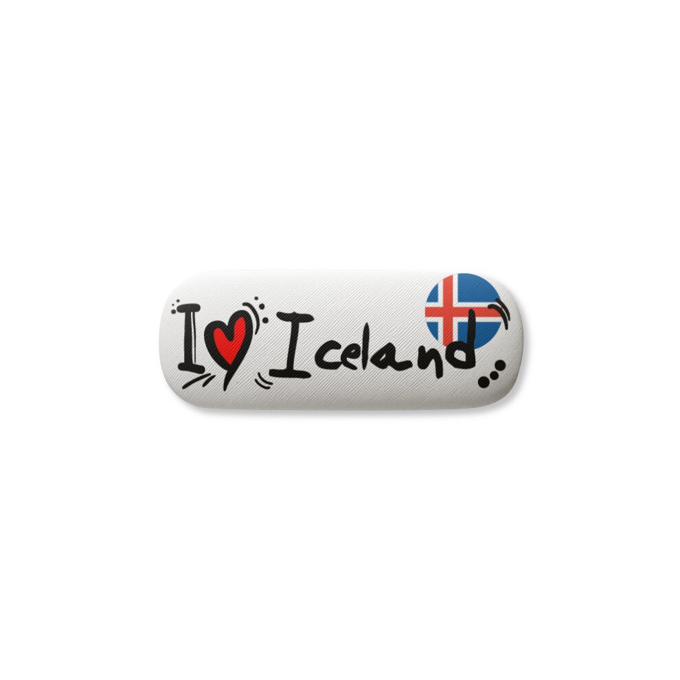 Diythinker I Love Iceland Word Flag Love Heart Illustration Glasses Case Eyeglasses Hard Shell Storage Spectacle Box