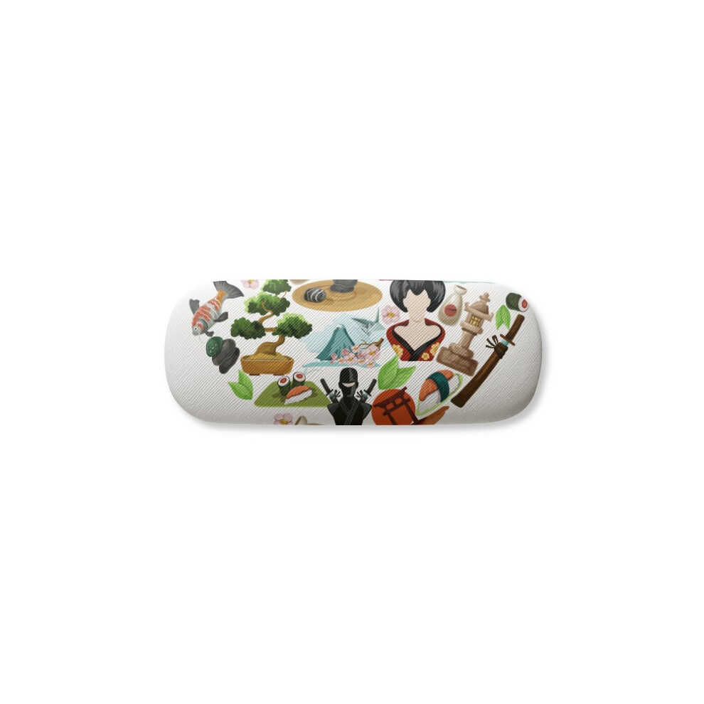 Diythinker I Love Japan Sushi Illustration Glasses Case Eyeglasses Hard Shell Storage Spectacle Box
