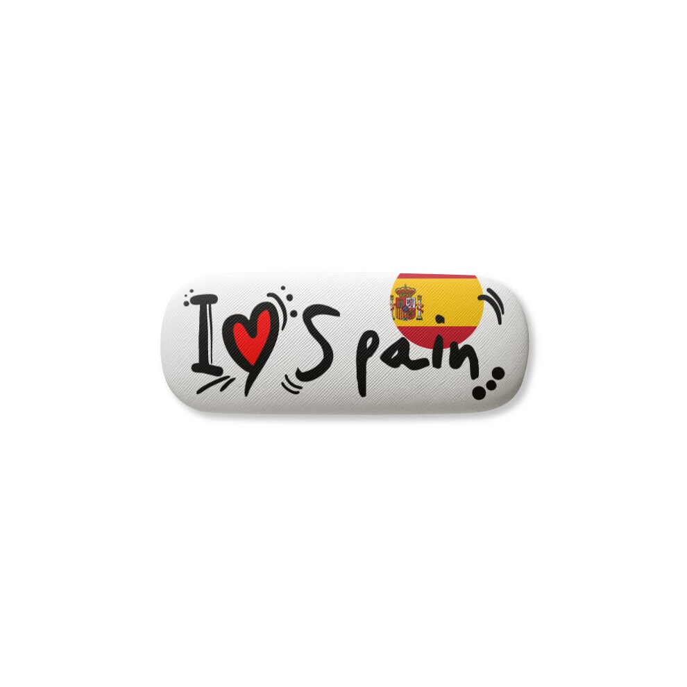 Diythinker I Love Spain Word Flag Love Heart Illustration Glasses Case Eyeglasses Hard Shell Storage Spectacle Box