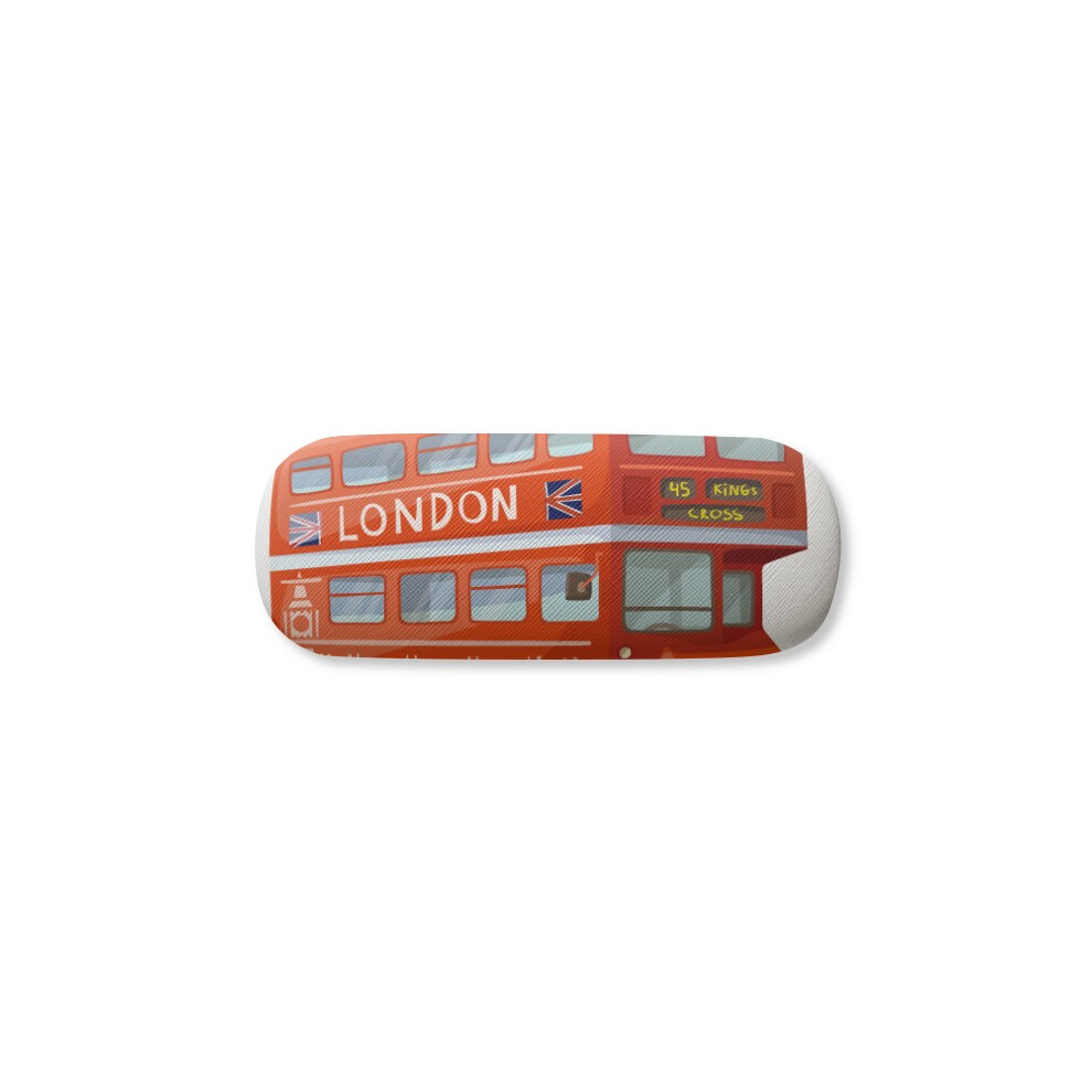 Britain UK London Red Double Decker Bus Glasses Case Eyeglasses Hard Shell Storage Spectacle Box