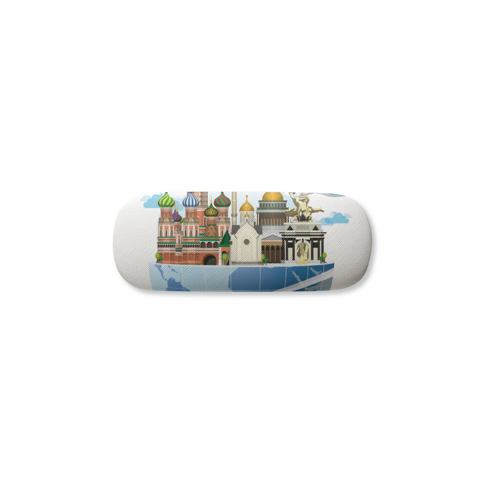 Diythinker Russia Cathedral Of St Basil Plane Glasses Case Eyeglasses Hard Shell Storage Spectacle Box