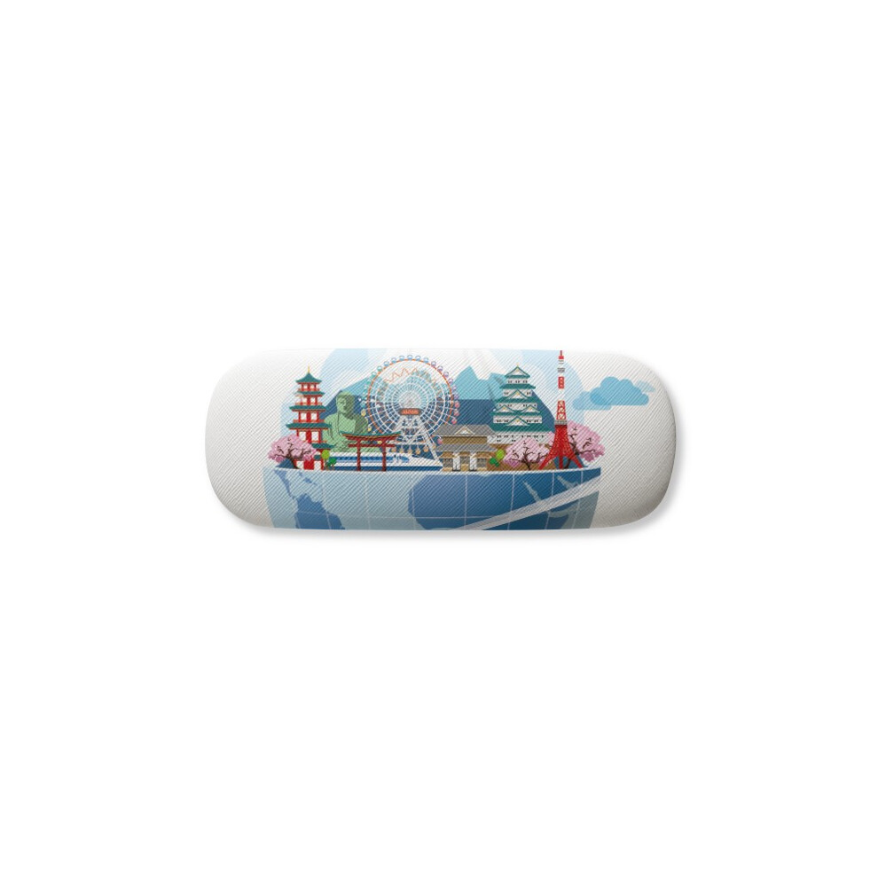 Diythinker Travel Journey Japan Plane Glasses Case Eyeglasses Hard Shell Storage Spectacle Box