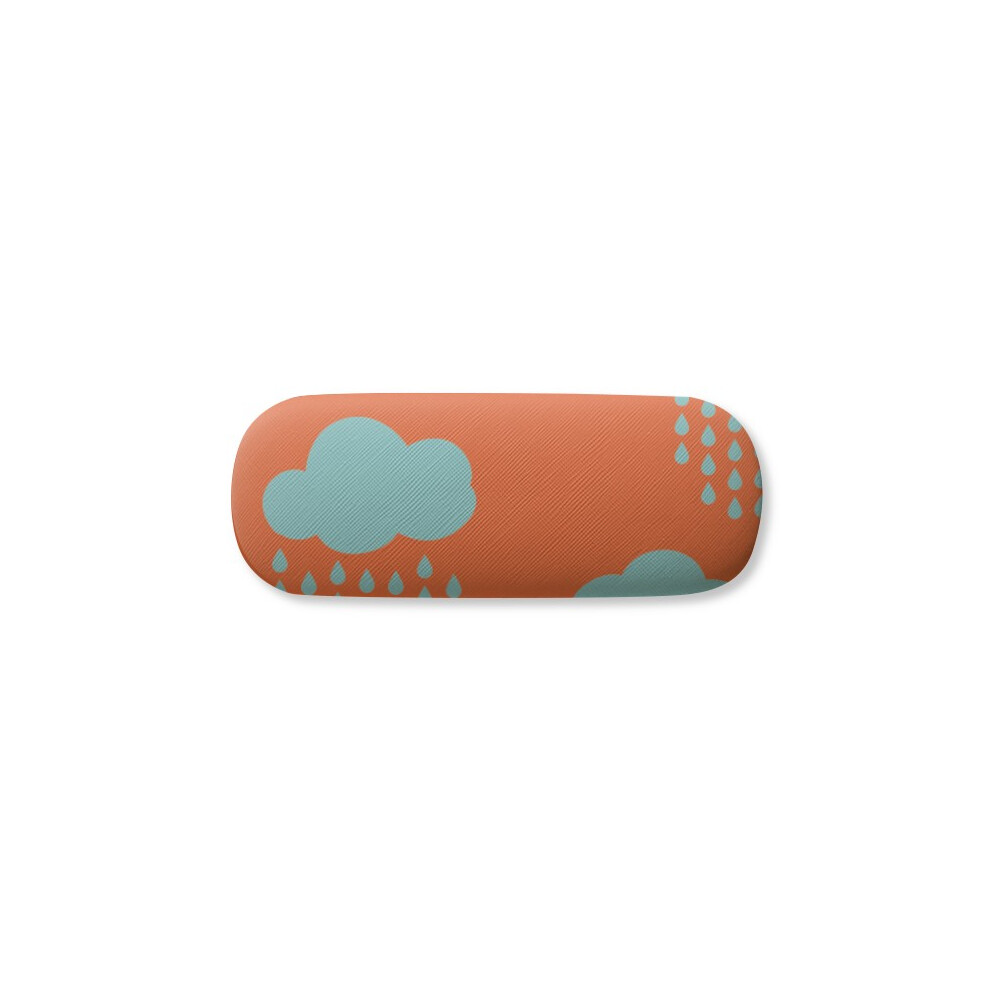 Diythinker Orange Cloud Rain Drip Pattern Glasses Case Eyeglasses Hard Shell Storage Spectacle Box