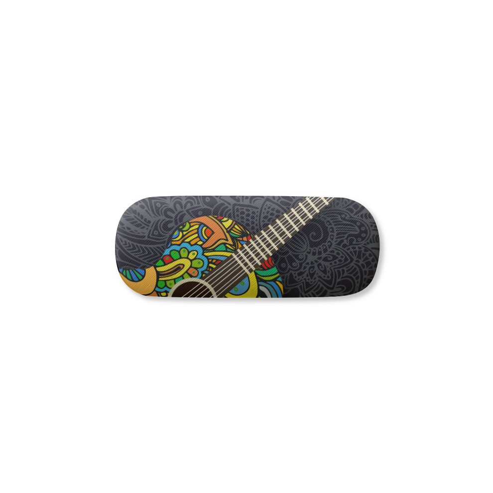 Diythinker Guitar Music Instrument Pattern Design Glasses Case Eyeglasses Hard Shell Storage Spectacle Box