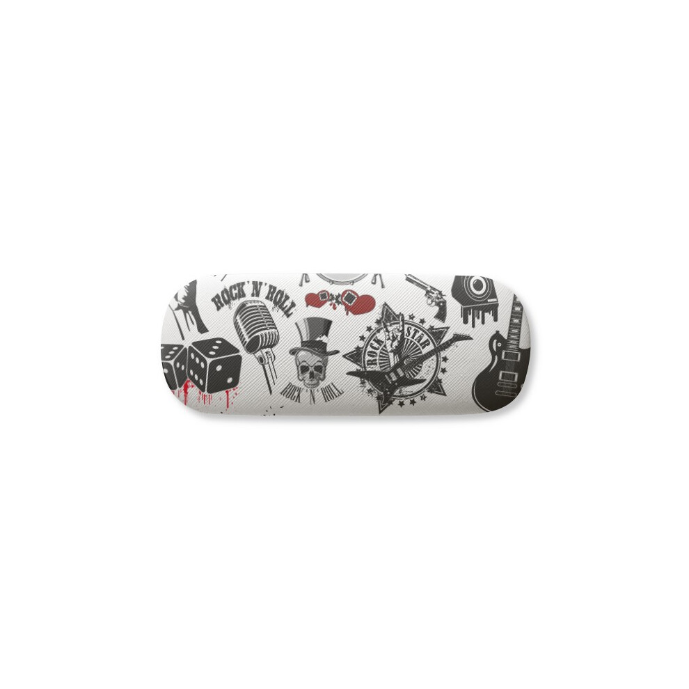 Diythinker Music Instruments Combination Illustrate Pattern Glasses Case Eyeglasses Hard Shell Storage Spectacle Box