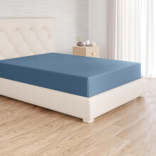 (King: 152 X 200 CM, Washed Blue) 100% Cotton Hotel Quality Fitted Sheets Extra Deep 30CM Bed Fitted Sheet