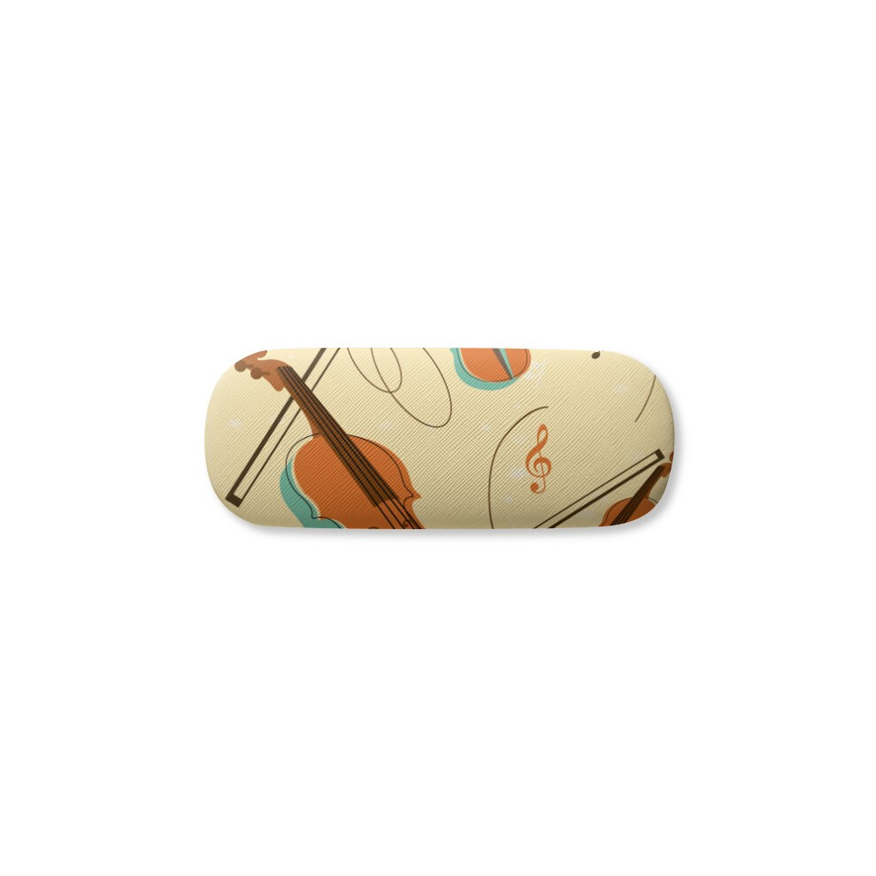 Diythinker Violin Music Instruments Pattern Glasses Case Eyeglasses Hard Shell Storage Spectacle Box