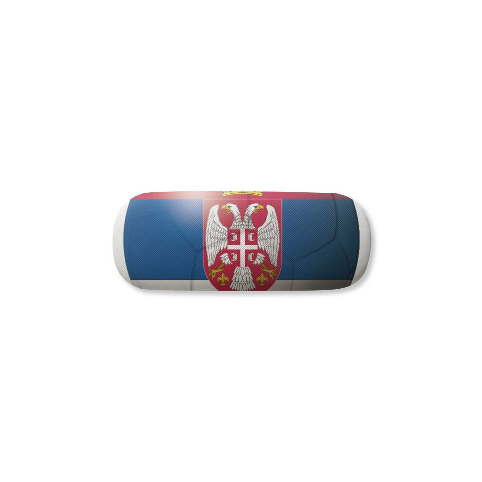 Diythinker Serbia National Flag Soccer Football Glasses Case Eyeglasses Hard Shell Storage Spectacle Box