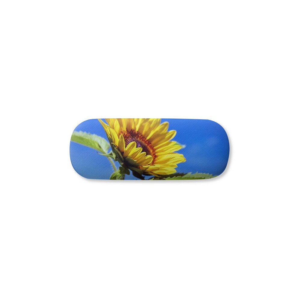 Diythinker Blue Sunflowers Sunshine Flower Glasses Case Eyeglasses Hard Shell Storage Spectacle Box