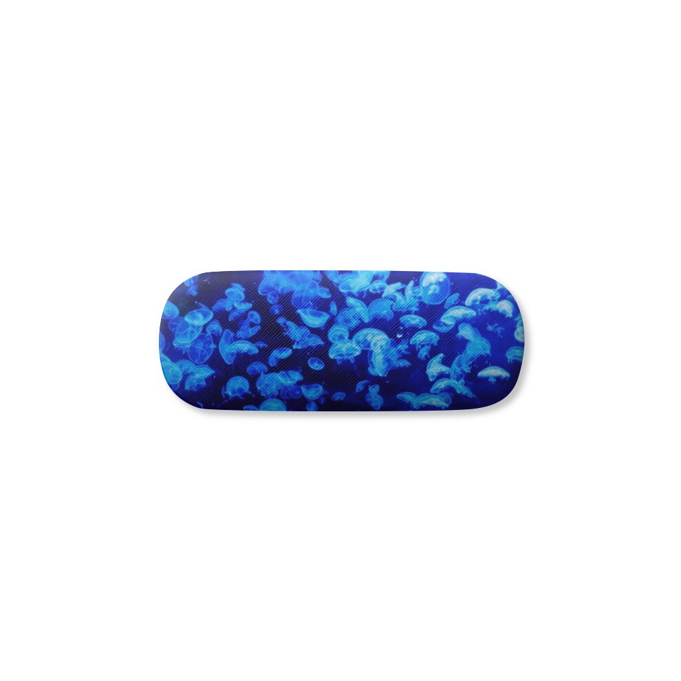 Diythinker Blue Science Nature Jellyfish Ocean Picture Glasses Case Eyeglasses Hard Shell Storage Spectacle Box