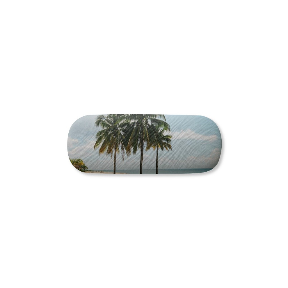 Diythinker Ocean Sand Beach Sea Tree Picture Glasses Case Eyeglasses Hard Shell Storage Spectacle Box